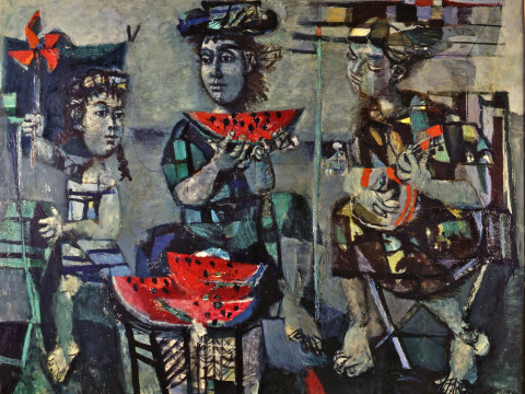 Trois personnages aux pastèques 1951